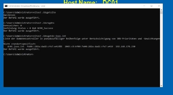 Abbildung 1: Mit nltest können Admins beispielsweise überprüfen, ob der Domänencontroller auch dem richtigen Standort zugewiesen wurde.